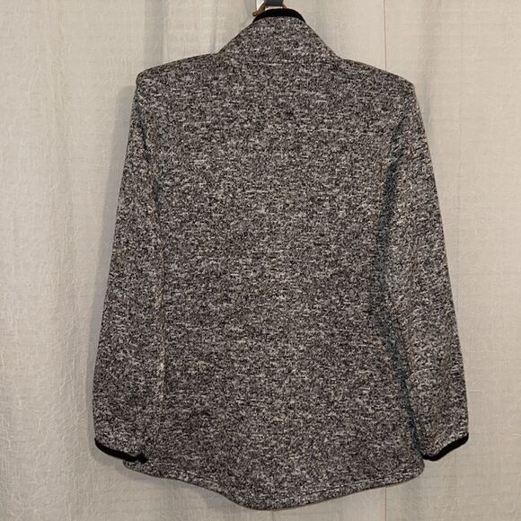 Stan Herman L Knit Silver Gray Heathered Fleece Inner Full Zip Sweatshirt - Picture 2 of 13